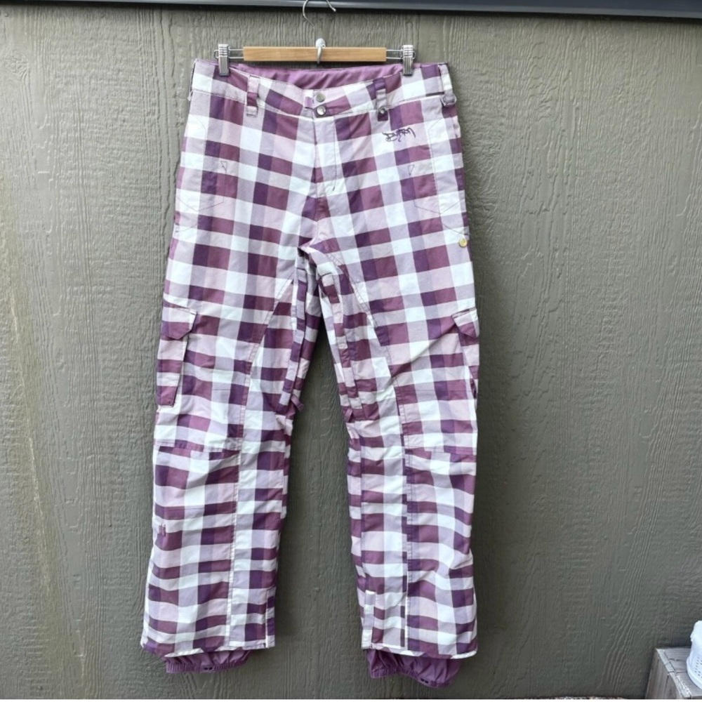 Burton Stow Cargo Shell Pants in Purple Plaid Size M